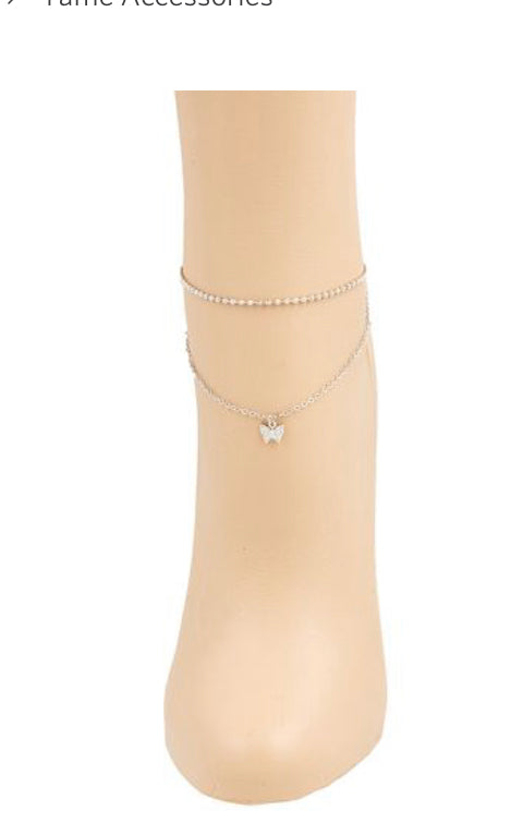Pave Butterfly Anklet